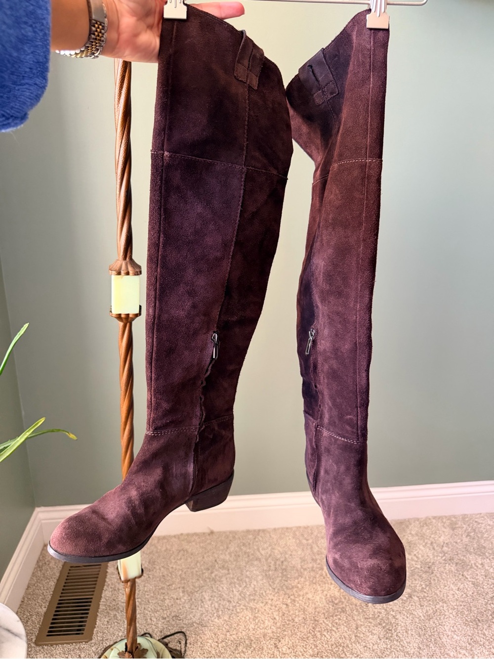 Sam Edelman Brown Suede Over the Knee Tall Boots Size 8 Riding Western
